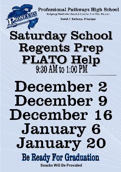 Regents Prep Classes start December 2